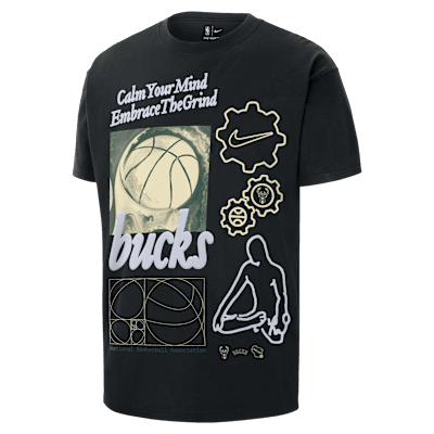 Milwaukee Bucks Courtside Men's Nike NBA Max90 T-Shirt. Nike IL